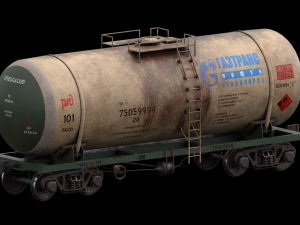 vagon-tank lowpoly 4k textures 3D Model