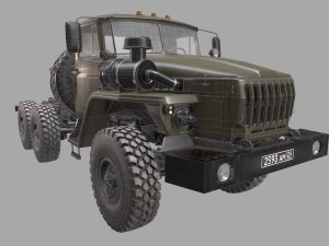 russian military truck ural-4320 3D Model
