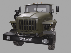 russian military truck ural-4320 3D मॉडल