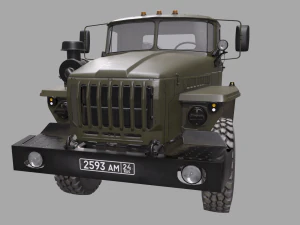 russian military truck ural-4320 3D Model