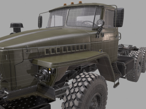 russian military truck ural-4320 3D मॉडल