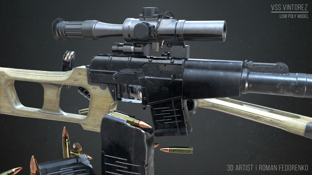 vss vintorez sniper rifle 3D 모델 .c4d .max .obj .3ds .fbx .stl .blend 