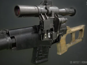 vss vintorez sniper rifle 3D Model
