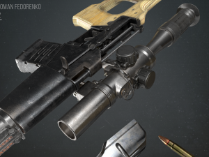vss vintorez sniper rifle 3D 모델
