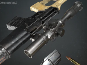 vss vintorez sniper rifle 3D Model