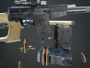 vss vintorez sniper rifle 3D 모델