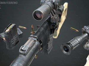 vss vintorez sniper rifle 3D Model