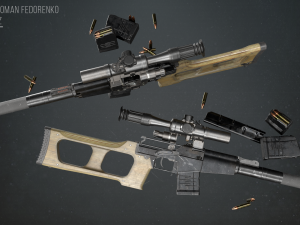 vss vintorez sniper rifle 3D 모델
