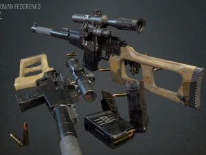 vss vintorez sniper rifle 3D Model