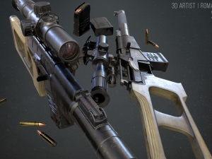 vss vintorez sniper rifle 3D 모델