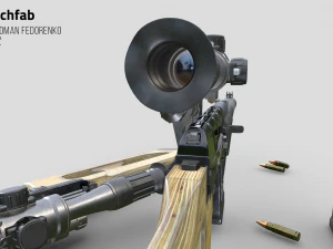 vss vintorez sniper rifle 3D Model