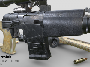 vss vintorez sniper rifle 3D 모델