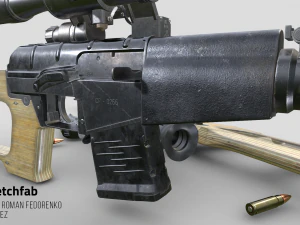 vss vintorez sniper rifle 3D Model