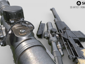 vss vintorez sniper rifle 3D 모델