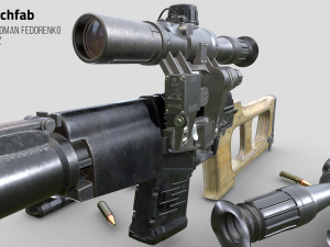 vss vintorez sniper rifle 3D 모델