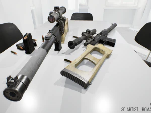 vss vintorez sniper rifle 3D Model