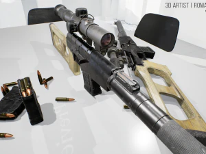 vss vintorez sniper rifle 3D Model