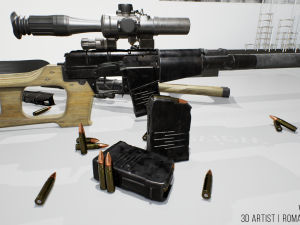 vss vintorez sniper rifle 3D 모델