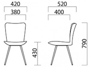 여성스러운 M 의자 3D 모델