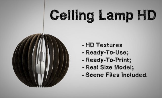 ceiling lamp hd textures 3D Model .c4d .max .obj .3ds .fbx .stl .blend 