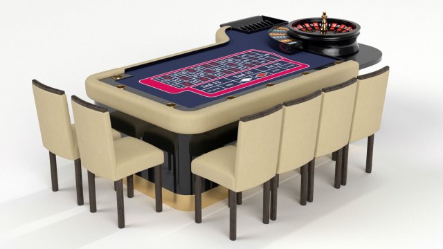 roulette gaming table vr - ar - low-poly 3D Модель .c4d .max .obj .3ds .fbx .stl .blend 