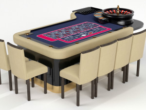 roulette gaming table vr - ar - low-poly 3D Model