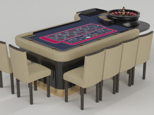 roulette gaming table vr - ar - low-poly 3D Модель