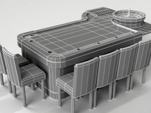roulette gaming table vr - ar - low-poly 3D Model