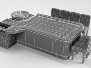roulette gaming table vr - ar - low-poly 3D Model