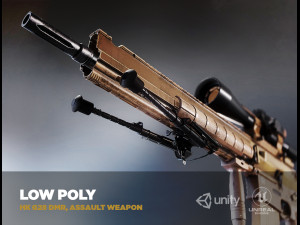 hk g28 dmr assault rifle with a scope pbr game ready model vr-ar low-poly 3D Model