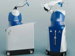 M&aacute;quina de cirurgia assistida por bra&ccedil;o rob&oacute;tico Mako low-poly Modelo 3D