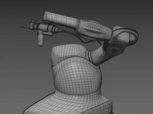M&aacute;quina de cirurgia assistida por bra&ccedil;o rob&oacute;tico Mako low-poly Modelo 3D