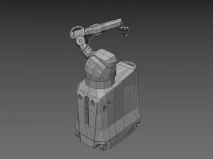 M&aacute;quina de cirurgia assistida por bra&ccedil;o rob&oacute;tico Mako low-poly Modelo 3D