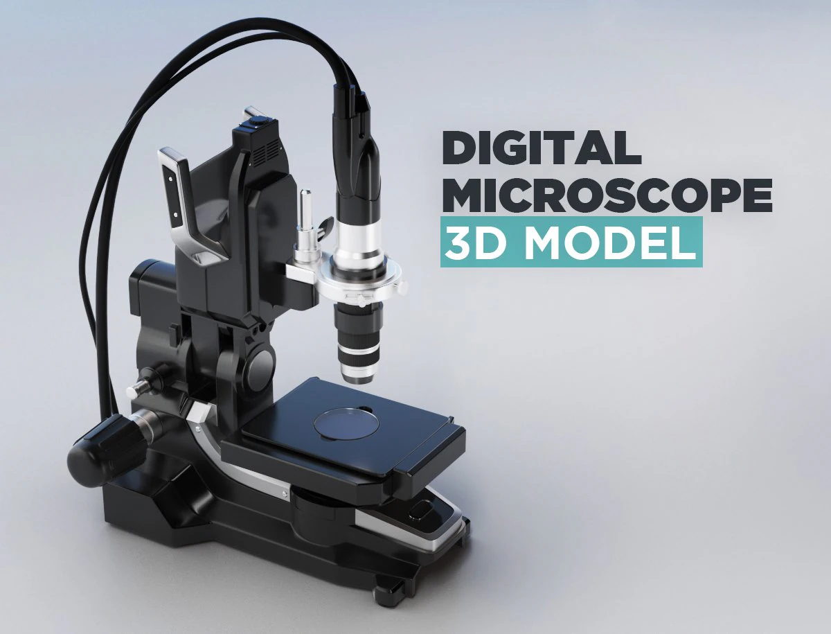 digital microscope 3D Model .c4d .max .obj .3ds .fbx .stl .blend 