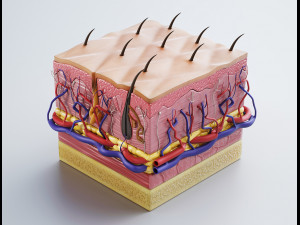 skin cross sections-damaged skin-cut skin- with 4k textures 3D Model