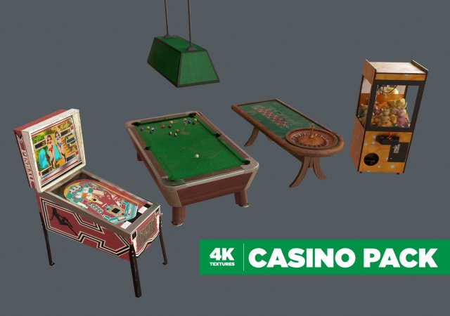 4k low-poly casino pack 3D मॉडल .c4d .max .obj .3ds .fbx .stl .blend 