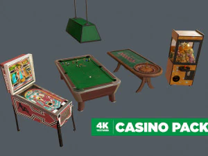 4k 로우 폴리 카지노 팩 3D 모델