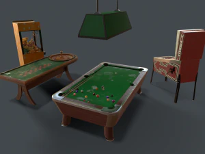 Pacote de cassino low-poly 4k Modelo 3D