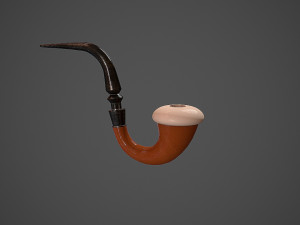 victorian era pipe tobacco low poly low-poly 3D Model