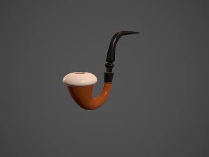 victorian era pipe tobacco low poly low-poly 3D Model