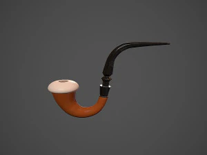 victorian era pipe tobacco low poly low-poly 3D Model