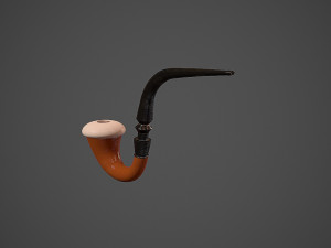 victorian era pipe tobacco low poly low-poly 3D-Modell