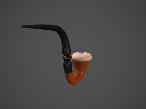 victorian era pipe tobacco low poly low-poly 3D-Modell