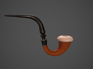 victorian era pipe tobacco low poly low-poly 3D-Modell