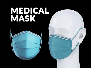 medical - surgical face mask with dummy head 3D Model