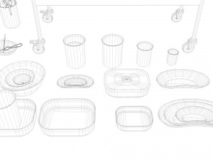 medical equipment collection - supply cart low-poly 3D 모델