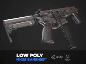 mkgs banshee - modèle pbr prêt pour le jeu vr-ar low-poly Modèle 3D