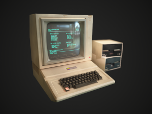 apple ii computer - pbr game ready model vr-ar low-poly 3D Model