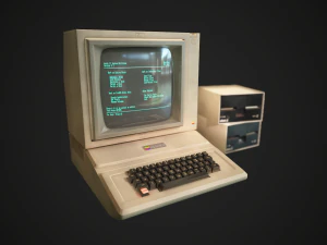 apple ii computer - pbr game ready model vr-ar low-poly 3D Model