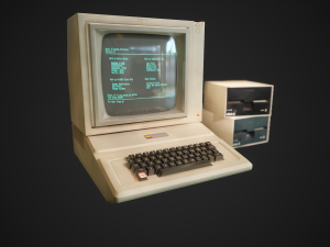 apple ii computer - pbr game ready model vr-ar low-poly 3D Model